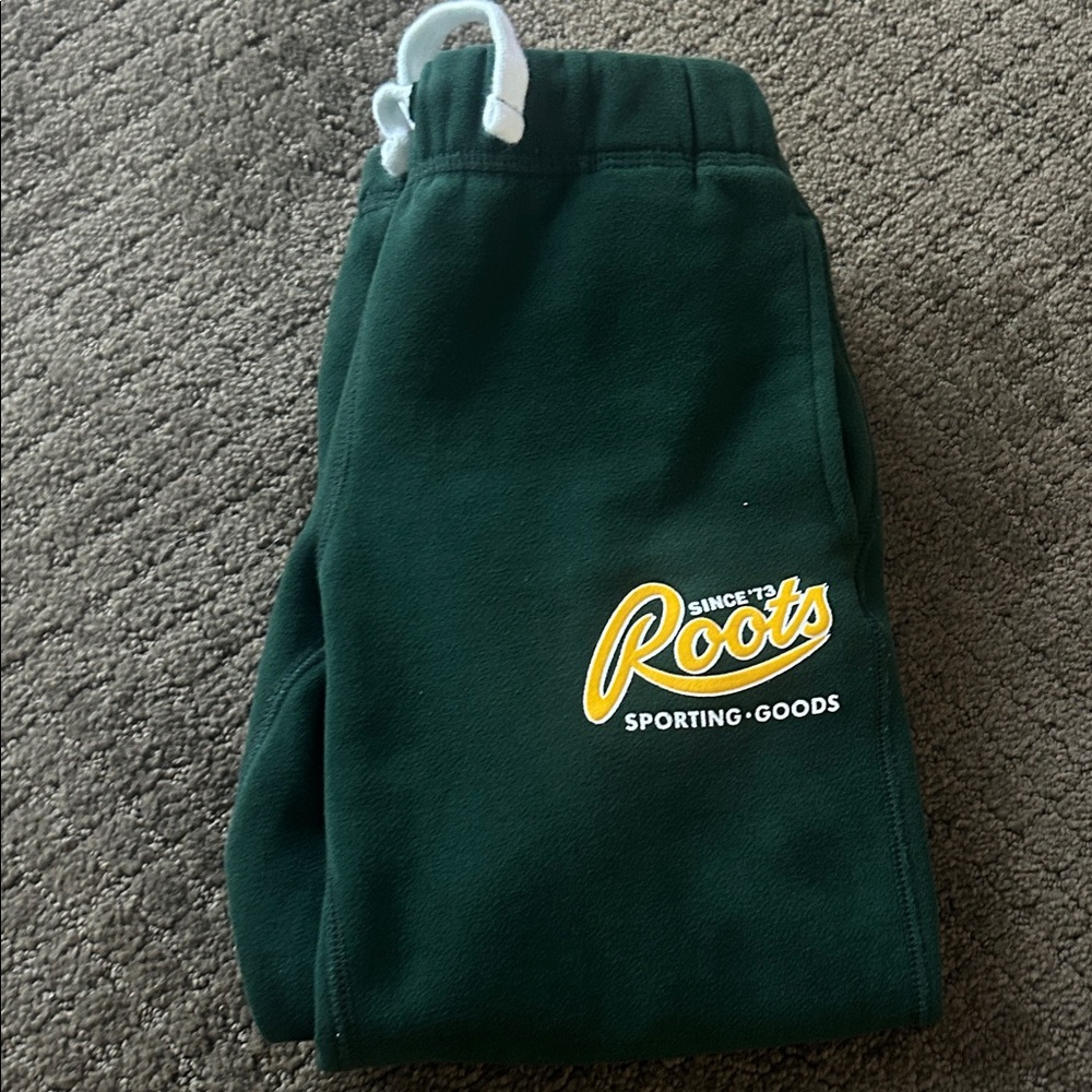 Roots Kids Dark Green Joggers size 6